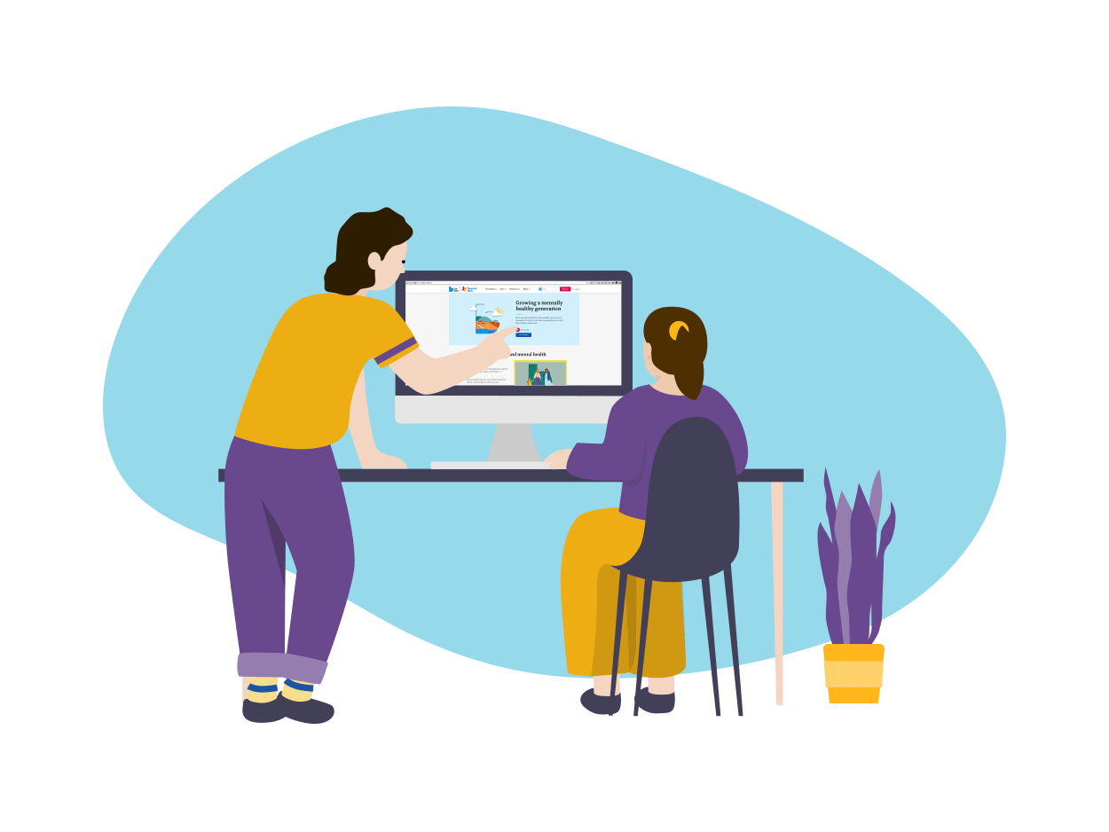 Image of educators learning on computer.