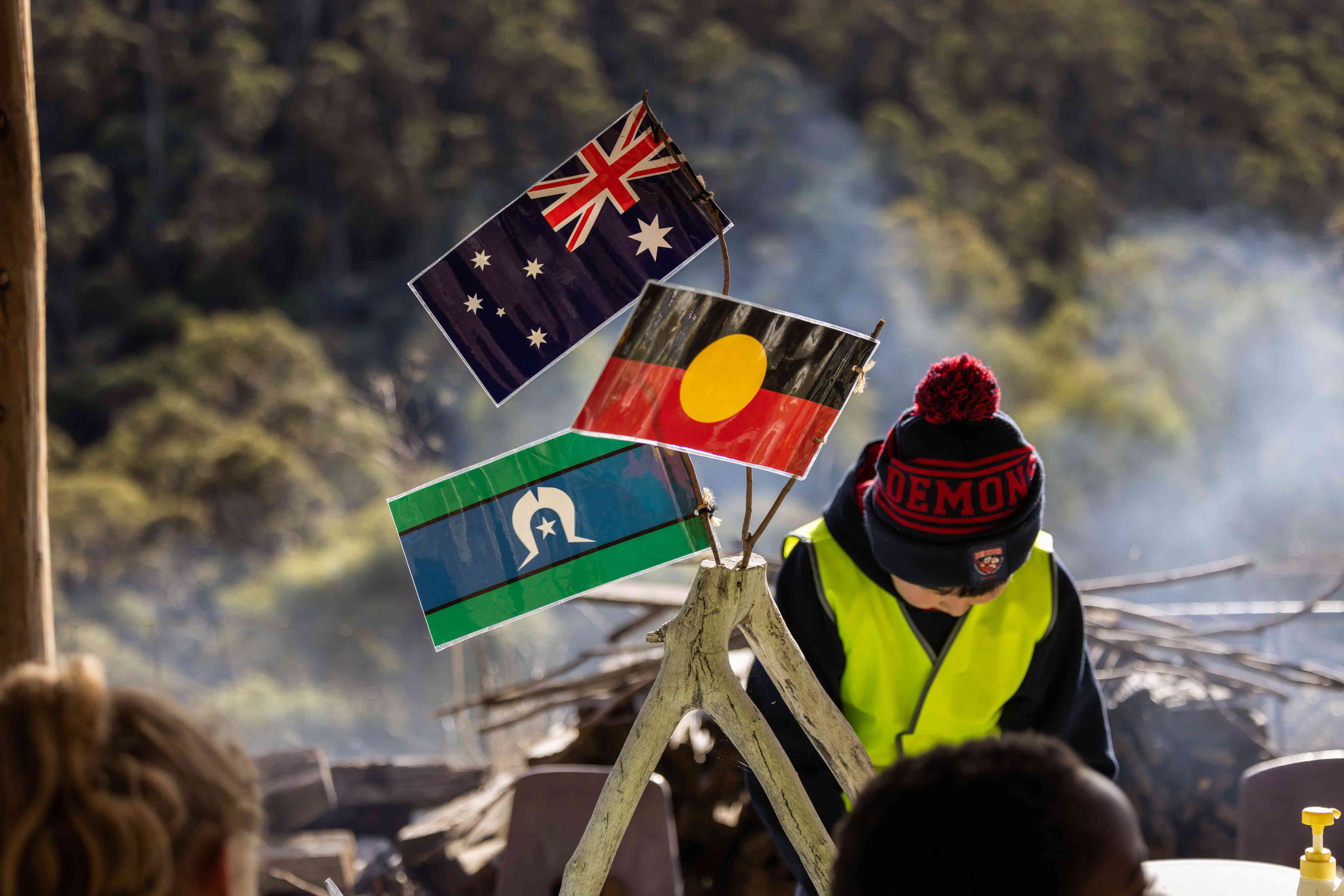 Aboriginal, Torres Strait Island and Australian flags