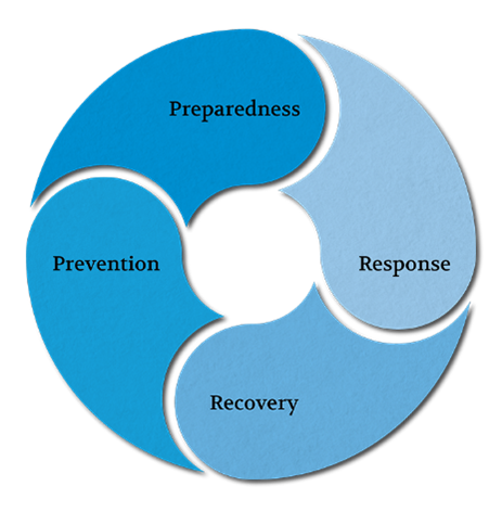 Preparedness, response, recovery, prevention flow chart