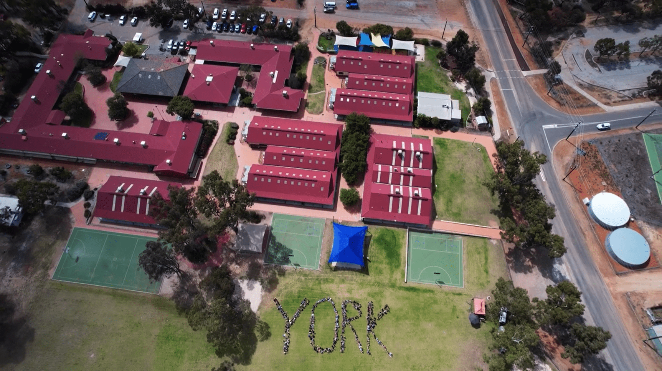 Drone footage of York High School