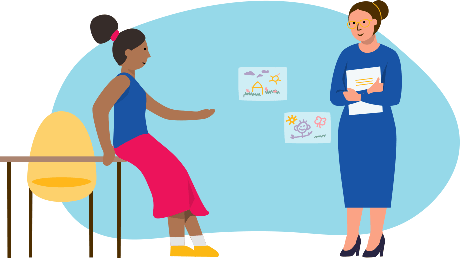 Two educators in conversation