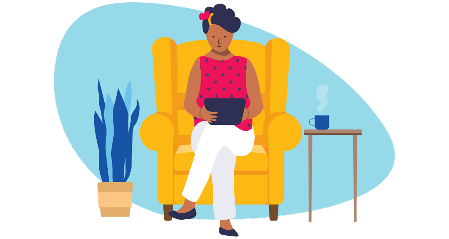 Woman holding a tablet