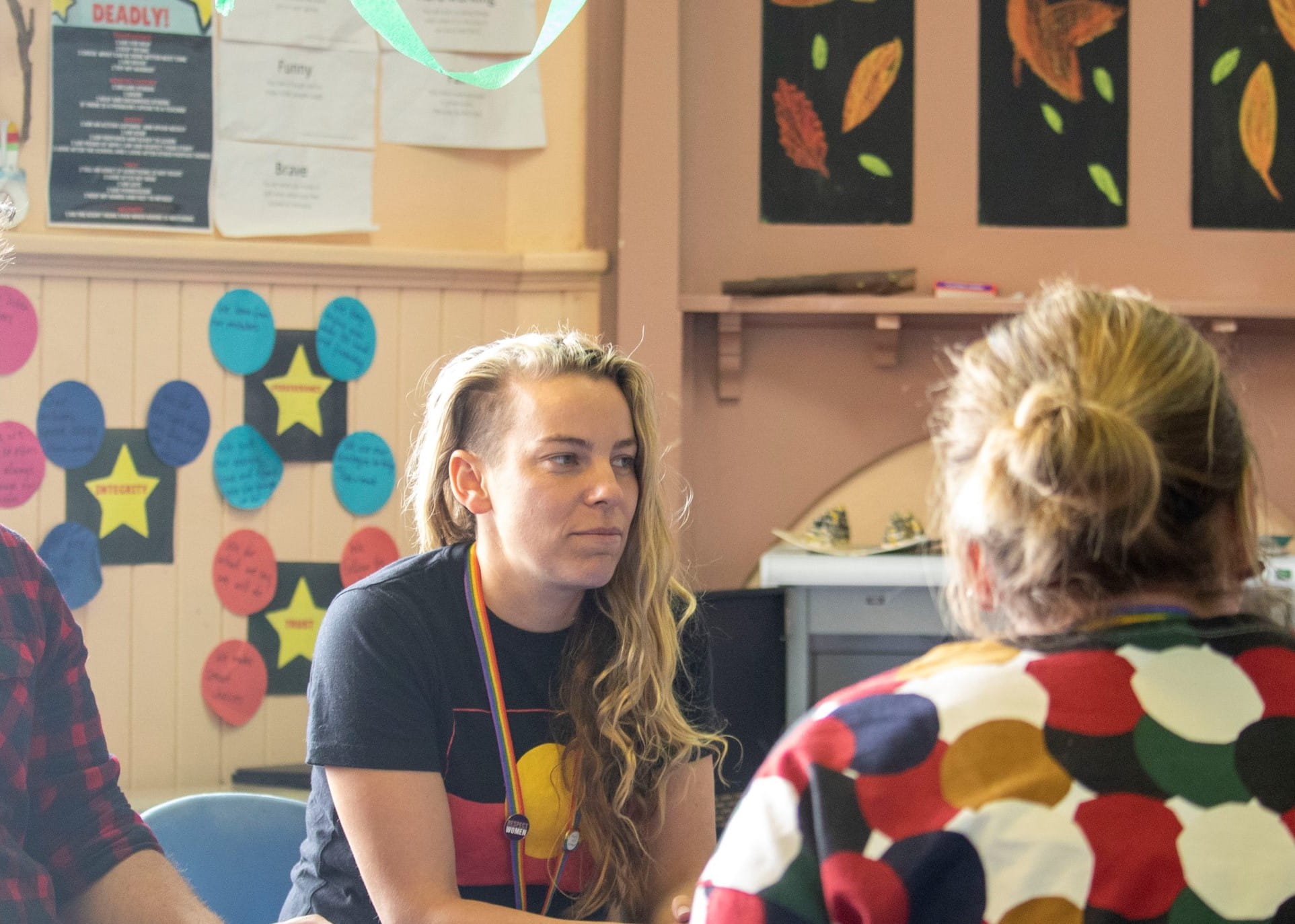 A group of educators in conversation